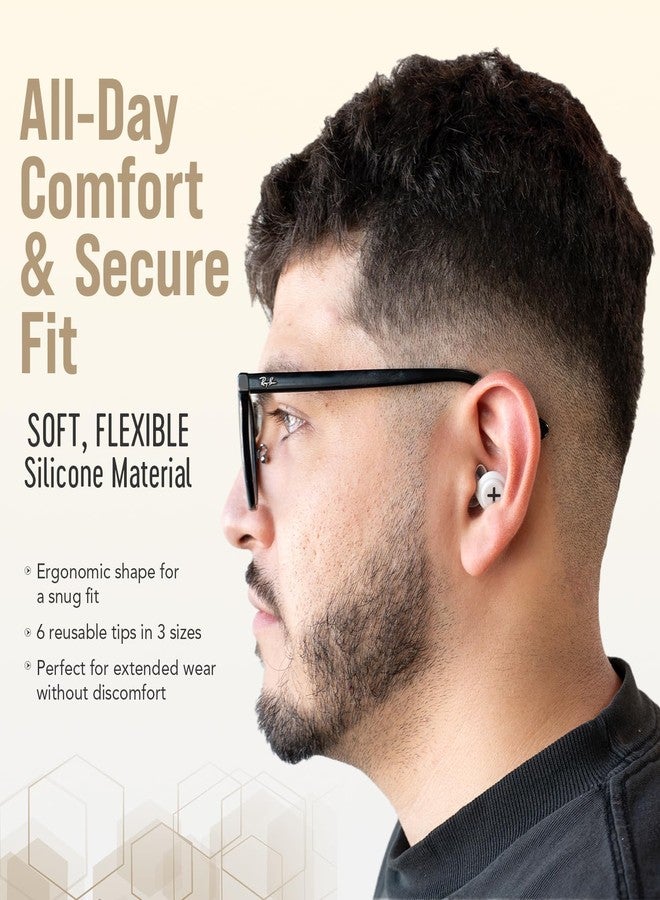 iMeBoBo Soft Silicone Ear Plugs for Noise Cancelation, Sleeping, Hearing Protection 40dB, Sleep, Travel, Work, Study - 6 Reusable Ear Tips (Smoke Grey), Small - Image 5